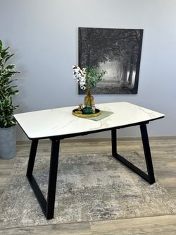 Стол KENNER AZ1400 черный/керамика белая