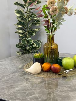 Стол KENNER RR900 черный/керамика мрамор серый глянец