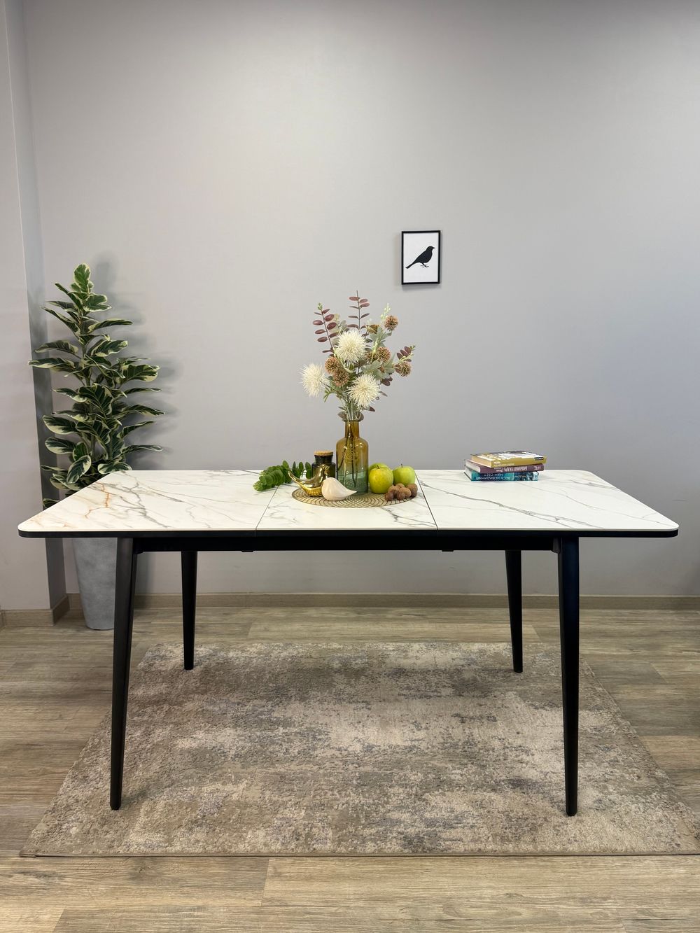 Стол KENNER KS1200 черный/керамика мрамор золотой