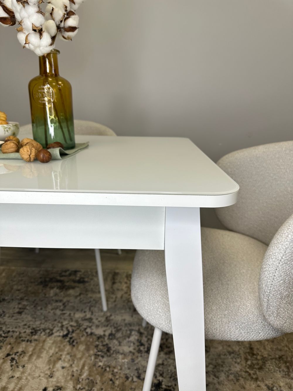 Стол KENNER 900 М белый/стекло белое глянец