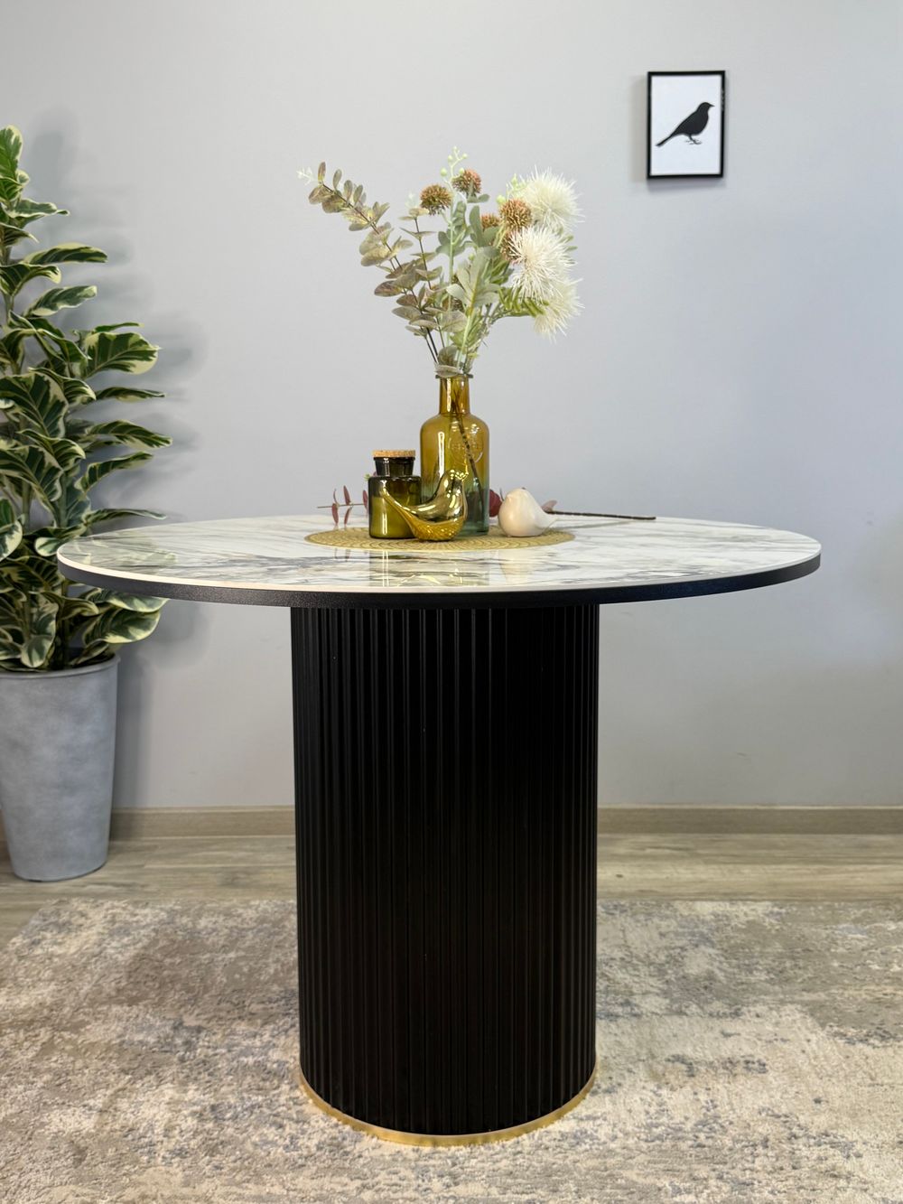 Стол KENNER LD1000 черный/керамика гранит арктический глянец