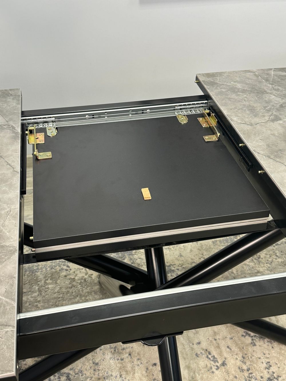 Стол DF1250 черный/керамика серая глянец