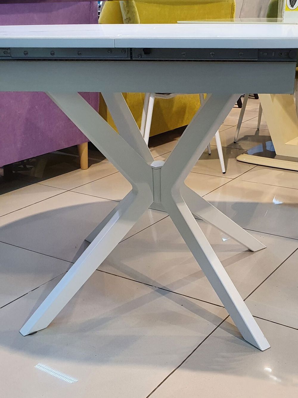 Стол KENNER B1300 белый/стекло камень белый сатин