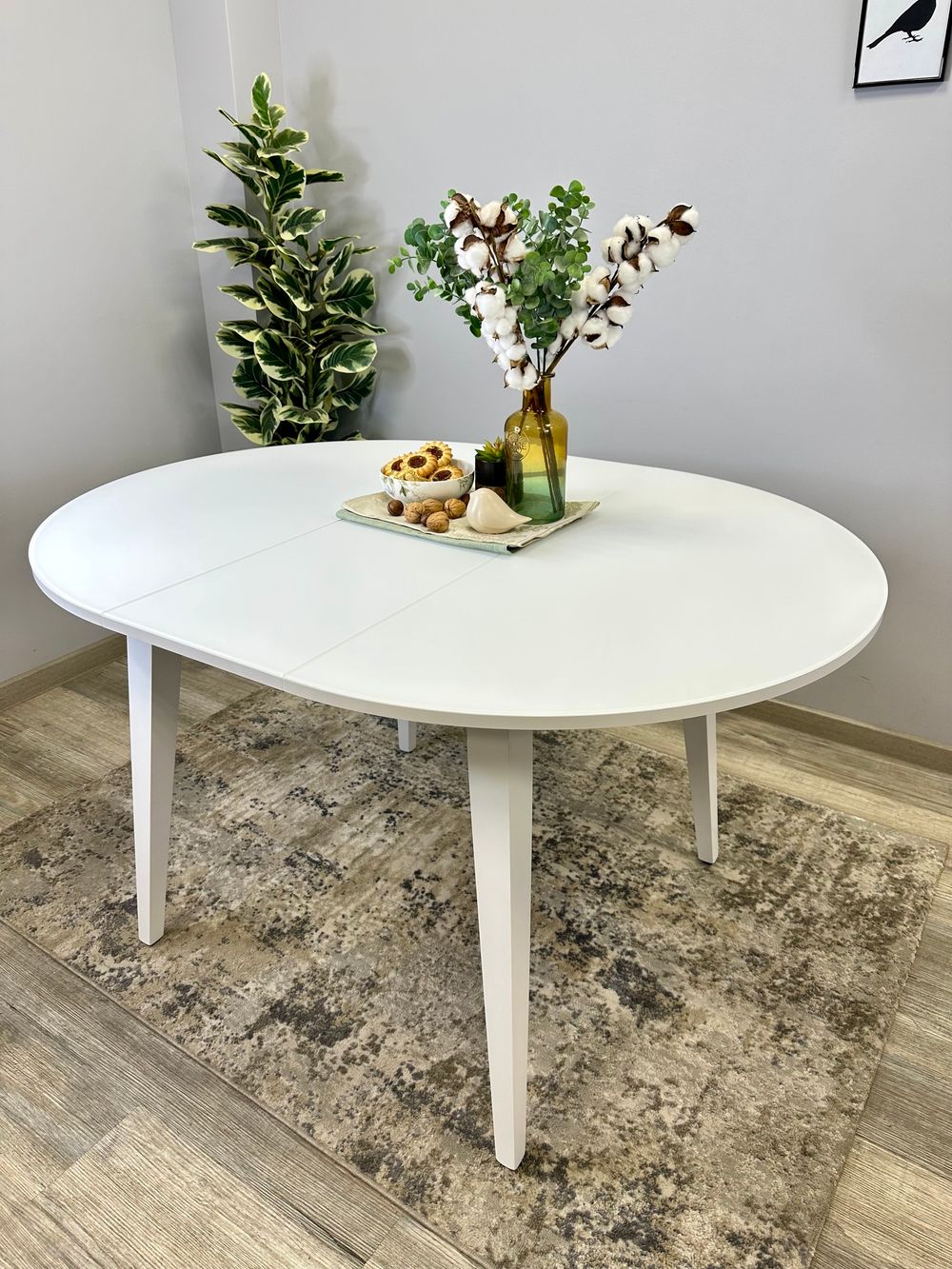 Стол KENNER 1000 М белый/стекло белое сатин