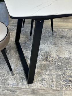 Стол KENNER AZ1400 черный/керамика белая