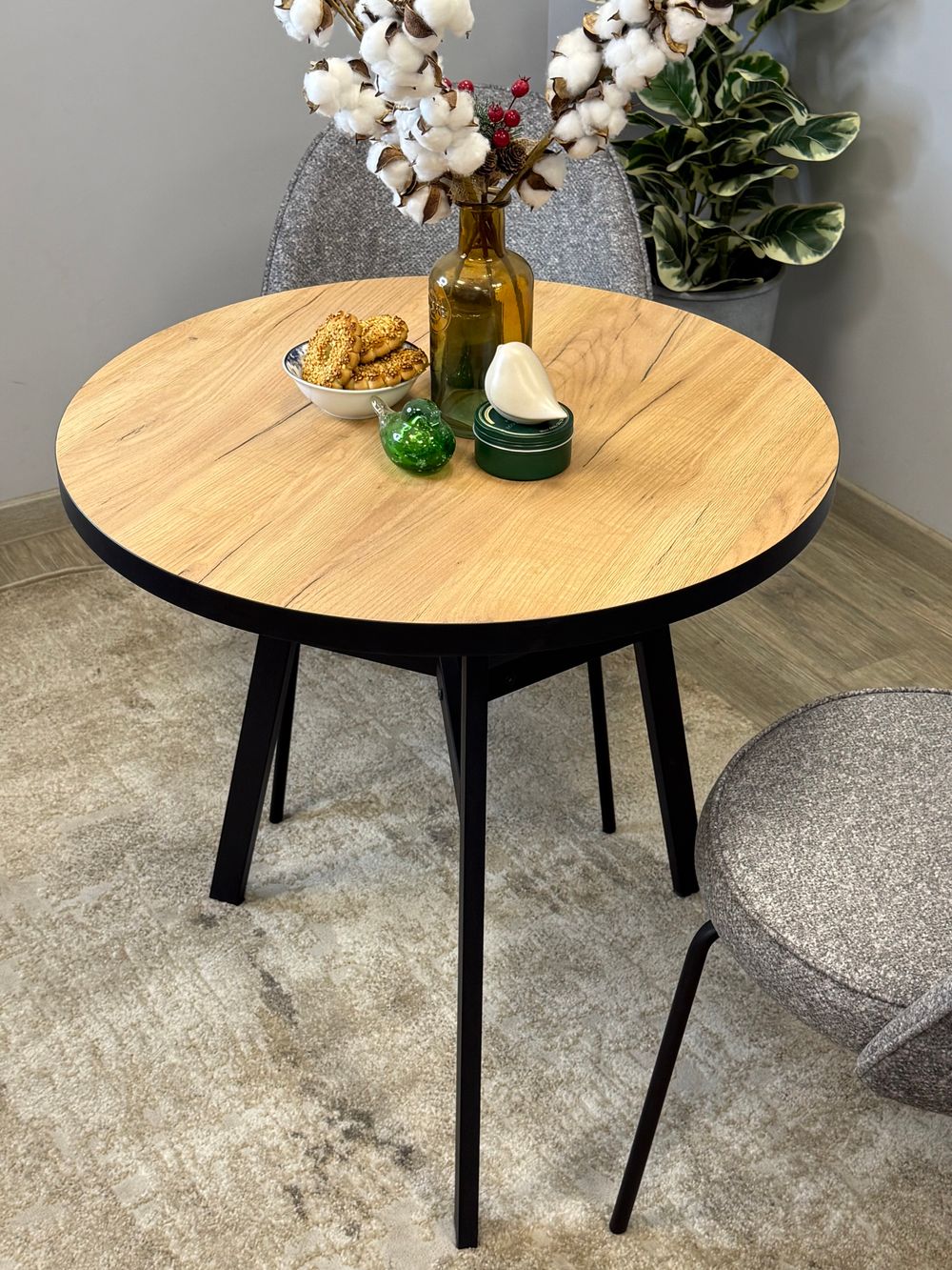 Стол KENNER ER750 черный/дуб крафт золотой