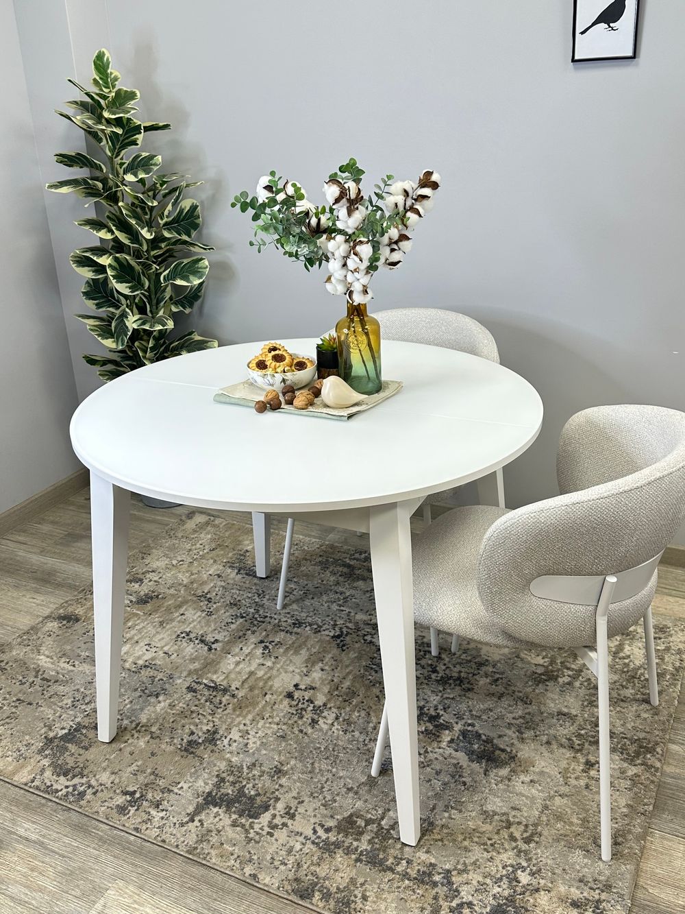 Стол KENNER 1000 М белый/стекло белое глянец