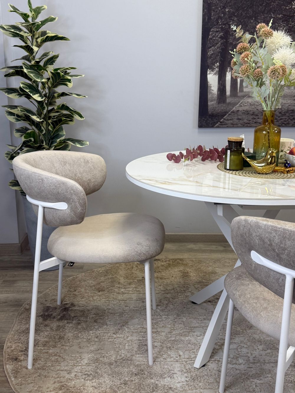 Стол Kenner R1100s, белый/керамика мрамор белый глянец