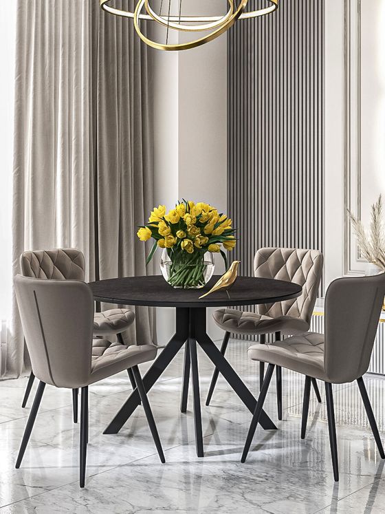 Стол KENNER AR1000 черный/керамика темно-серая