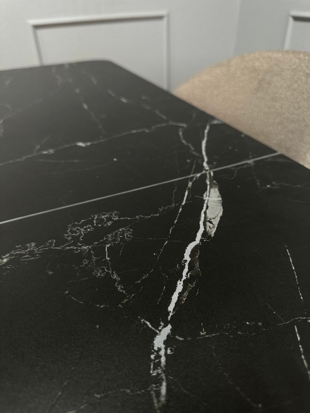 Стол KENNER DC1300 черный/керамика мрамор черный