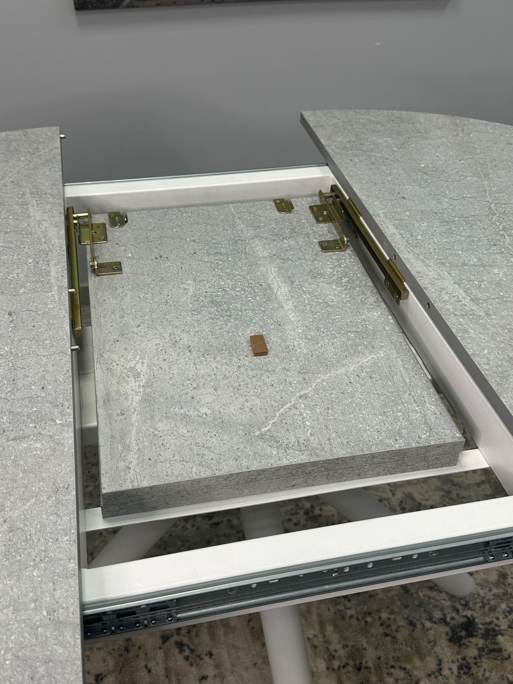 Стол KENNER AR1000 белый/мрамор светло-серый