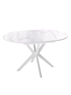 Стол KENNER B1300 белый/стекло камень белый сатин