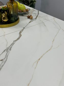 Стол KENNER DM1400 черный/керамика золотая