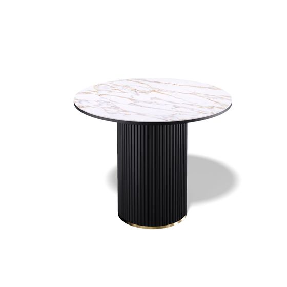 Стол Kenner LD900, черный/керамика мрамор белый глянец