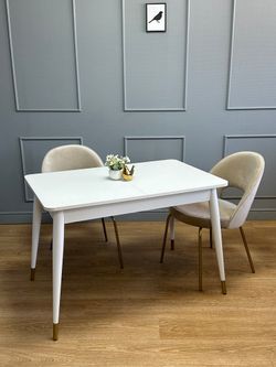 Стол KENNER K1100 белый/стекло белое сатин