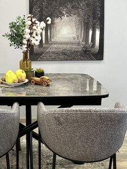 Стол DF1250 черный/керамика серая глянец