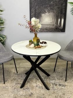 Стол KENNER R900 черный/керамика белая