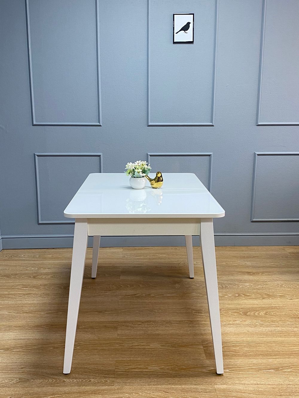 Стол KENNER 1100 М белый/стекло белое глянец