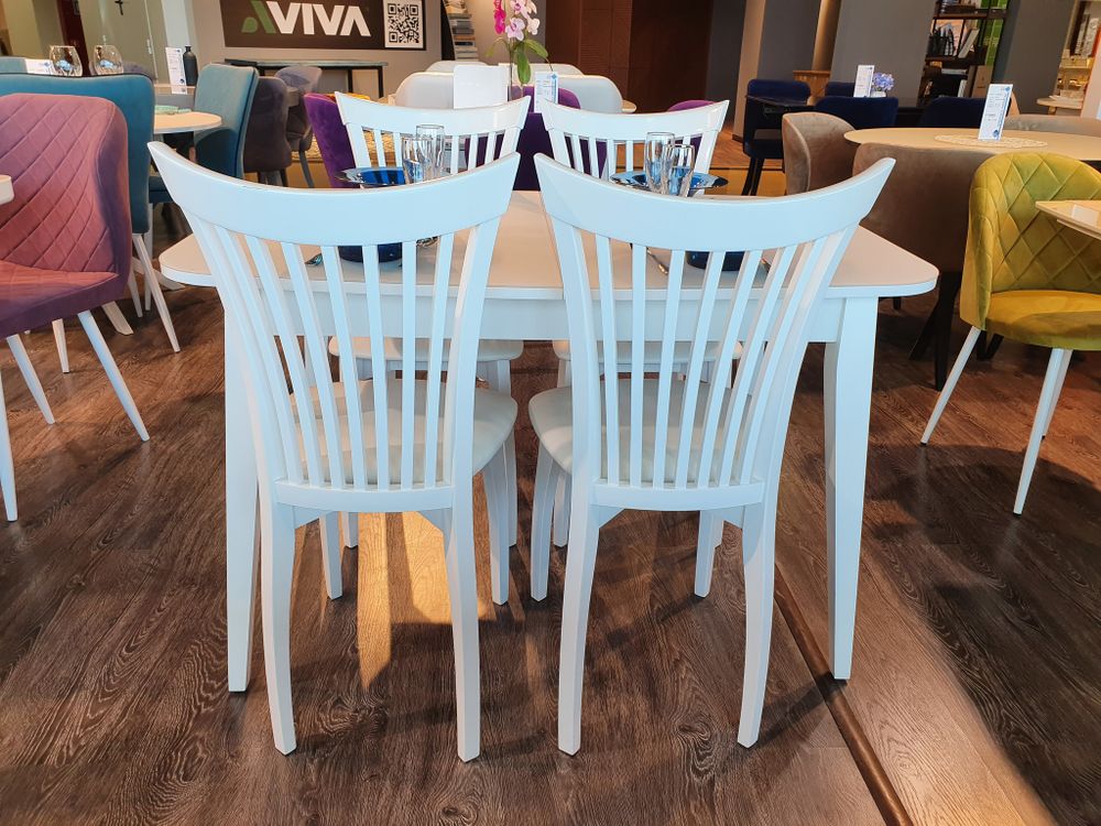 Стол KENNER 1200M белый/стекло белое сатин