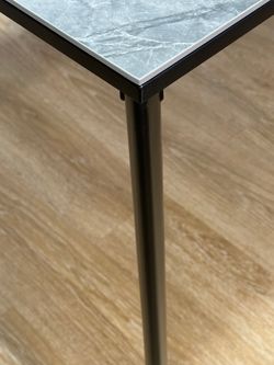 Стол KENNER KR1200 черный/керамика мрамор серый глянец