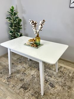 Стол KENNER 900 М белый/стекло белое глянец