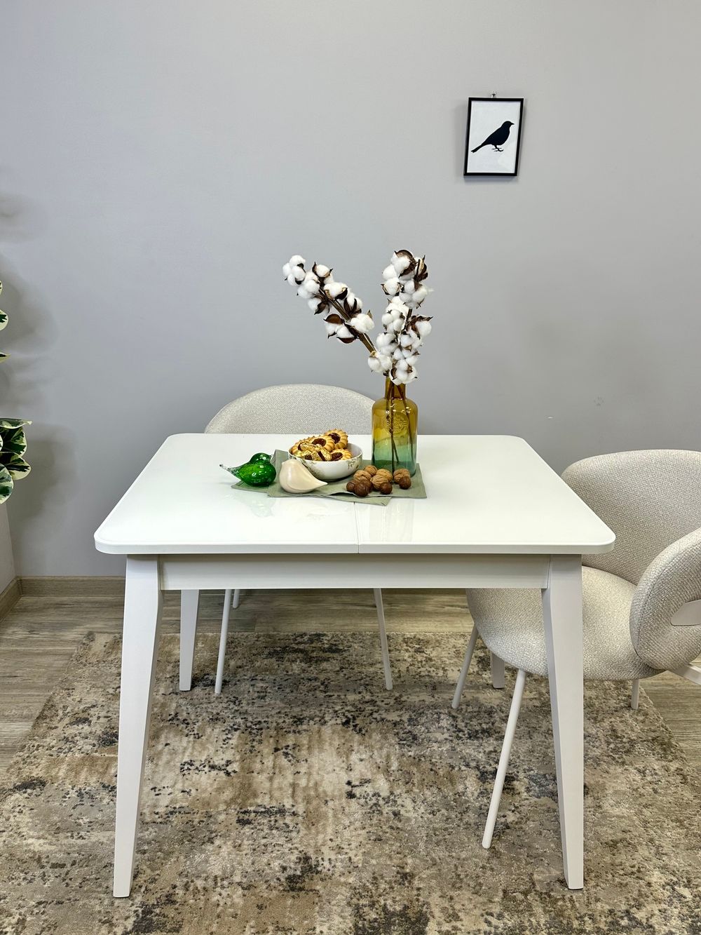 Стол KENNER 900 М белый/стекло белое глянец