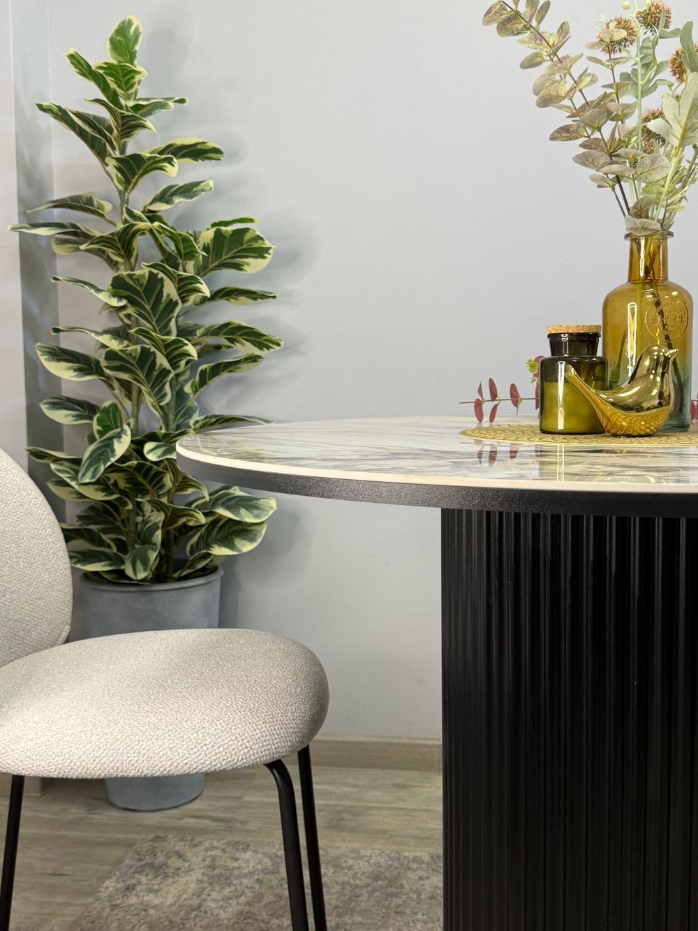 Стол KENNER LD1000 черный/керамика гранит арктический глянец