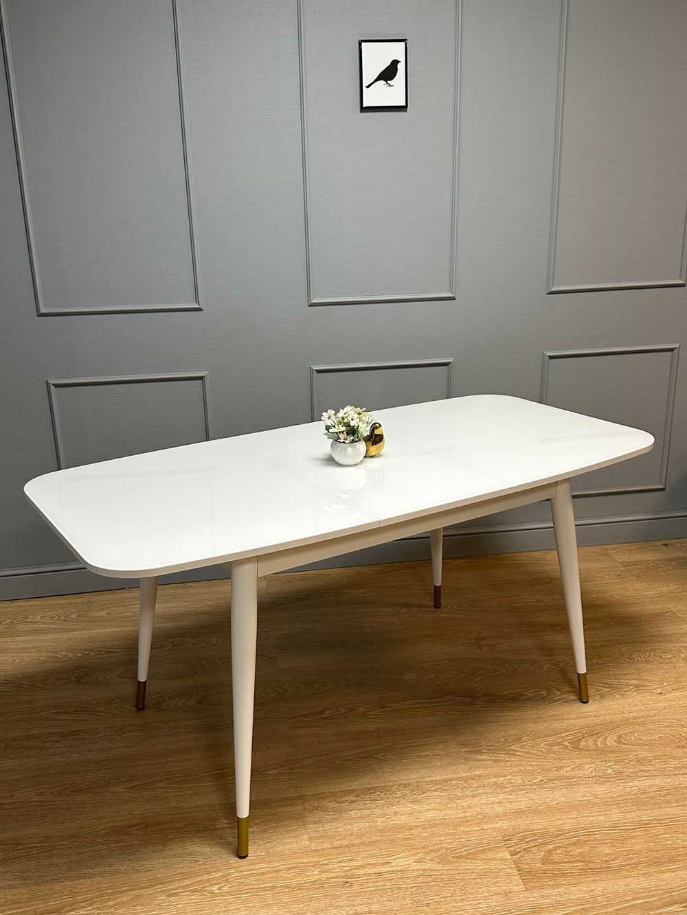 Стол KENNER 1200K белый/стекло белое глянец