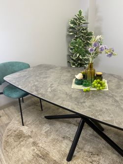 Стол KENNER DF2000 черный/керамика белая глянец