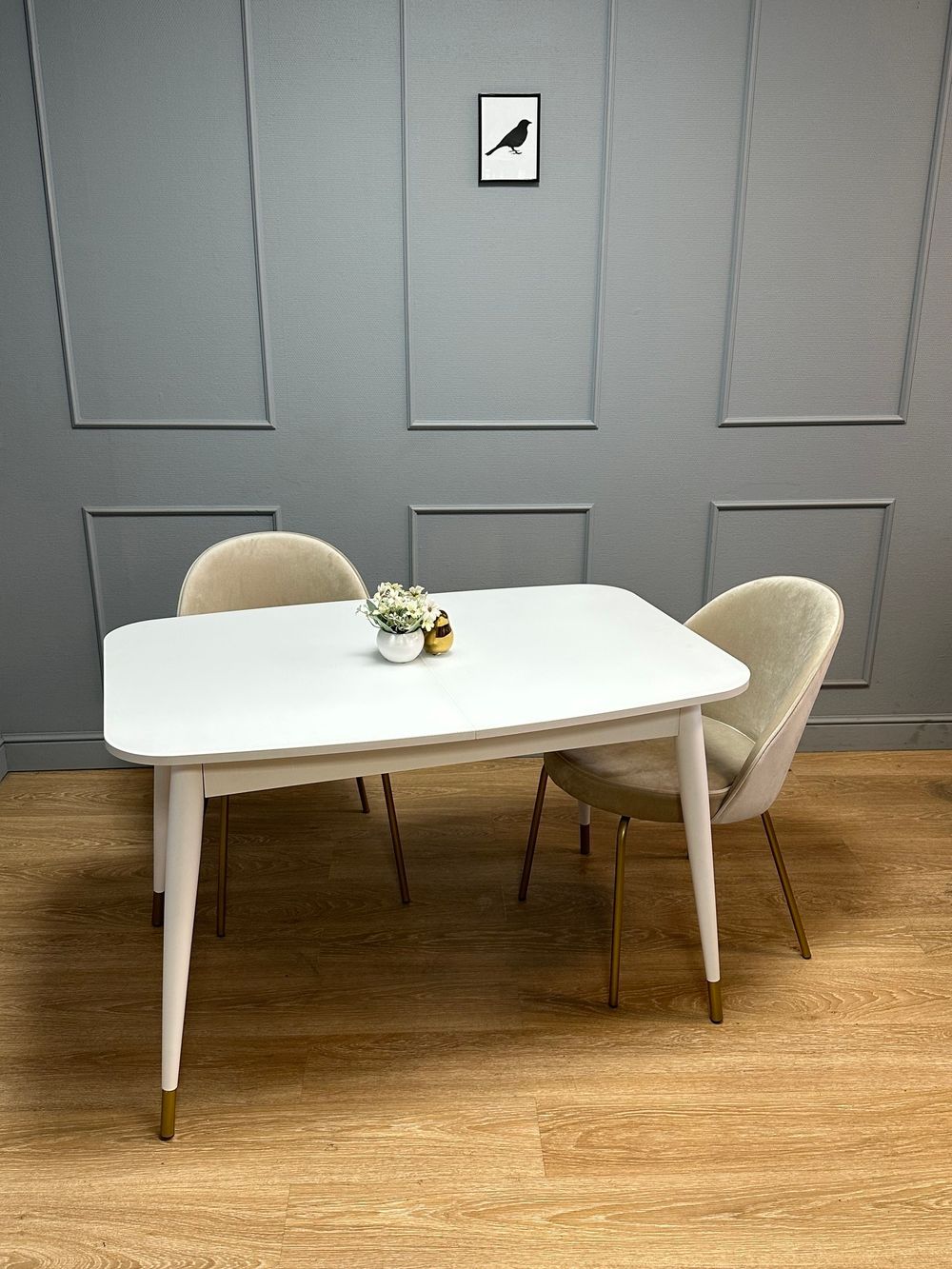 Стол KENNER K1200 белый/стекло белое сатин