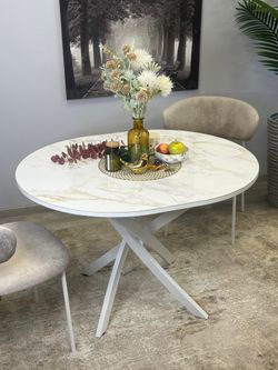 Стол Kenner R1100s, белый/керамика мрамор белый глянец