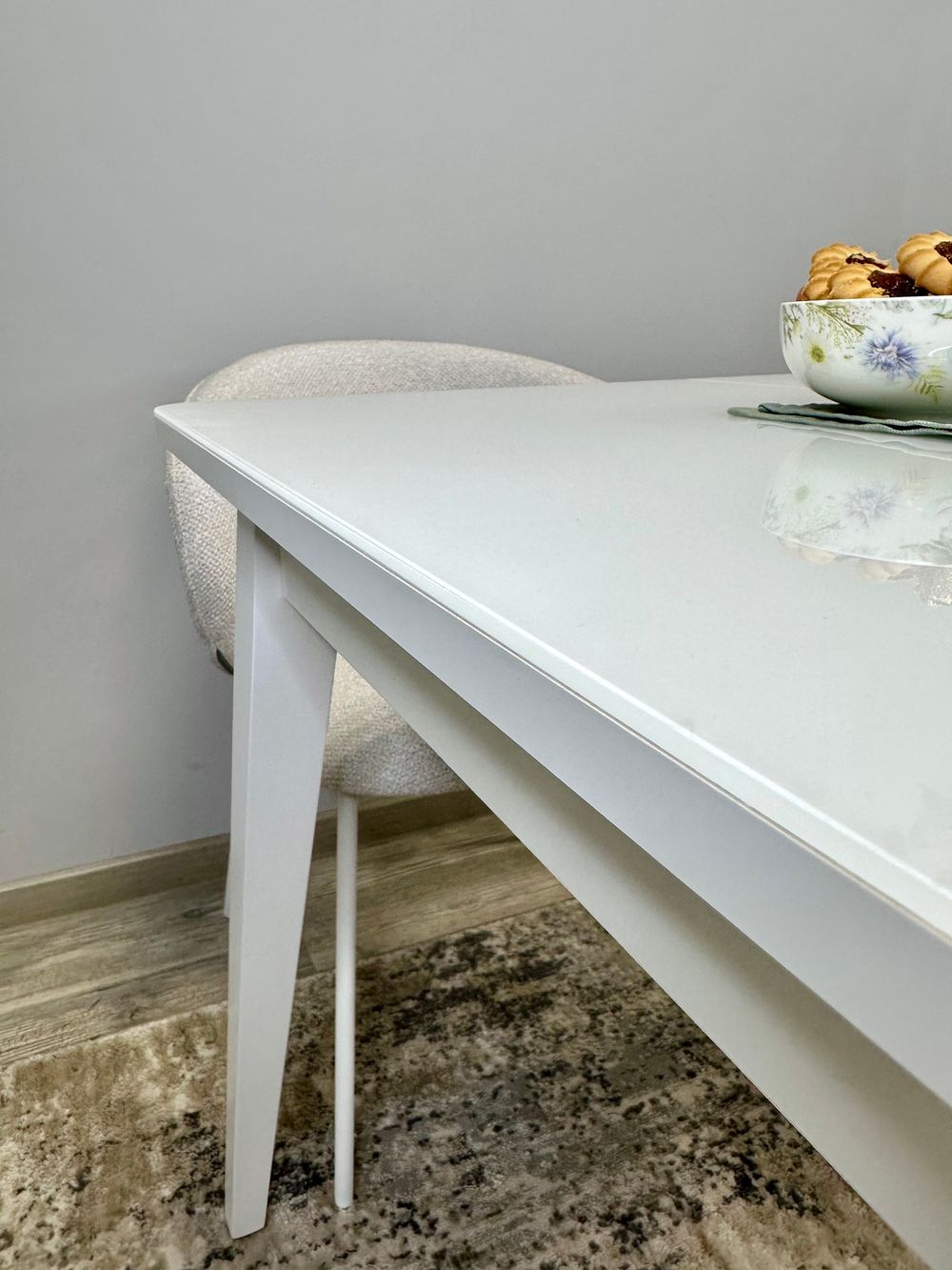 Стол KENNER 900 М белый/стекло белое глянец