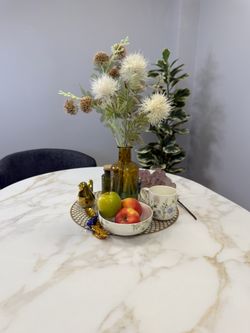 Стол Kenner R1100s, черный/керамика мрамор белый глянец