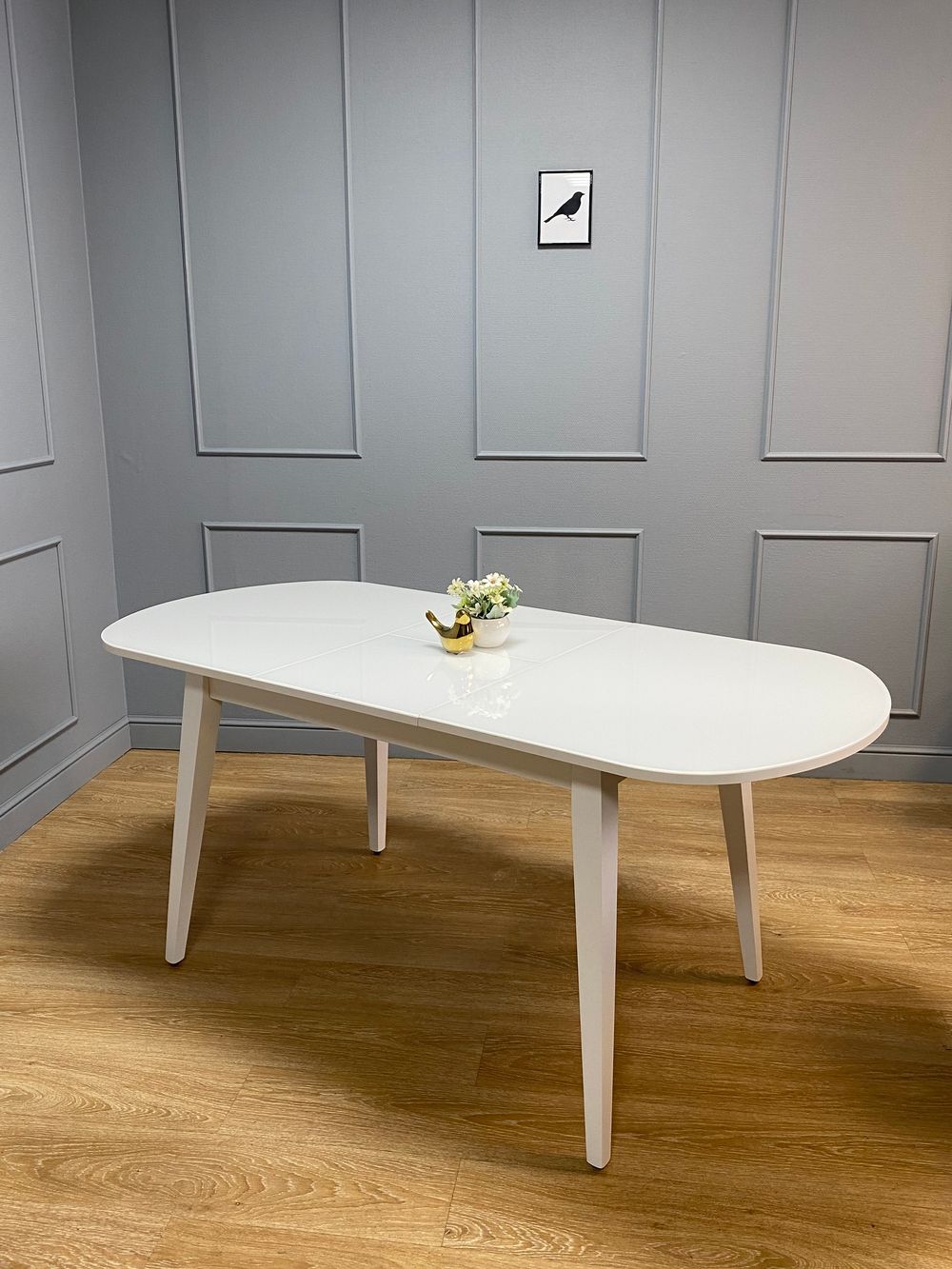 Стол KENNER 1300 М белый/стекло белое глянец