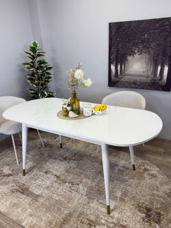 Стол KENNER 1300K белый/стекло белое глянец