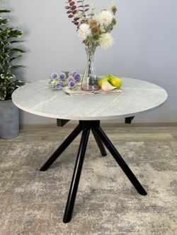 Стол KENNER AR1000 черный/мрамор светло-серый