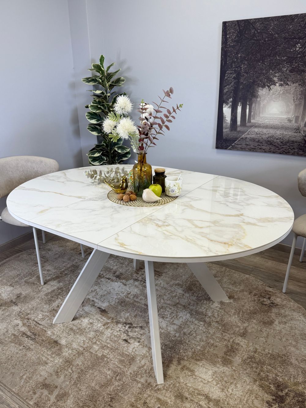 Стол KENNER RL1100 белый/керамика белая глянец