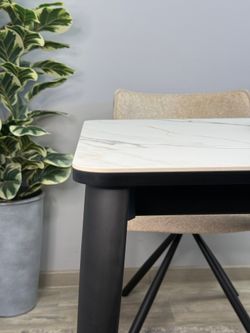 Стол KENNER KS1200 черный/керамика мрамор золотой