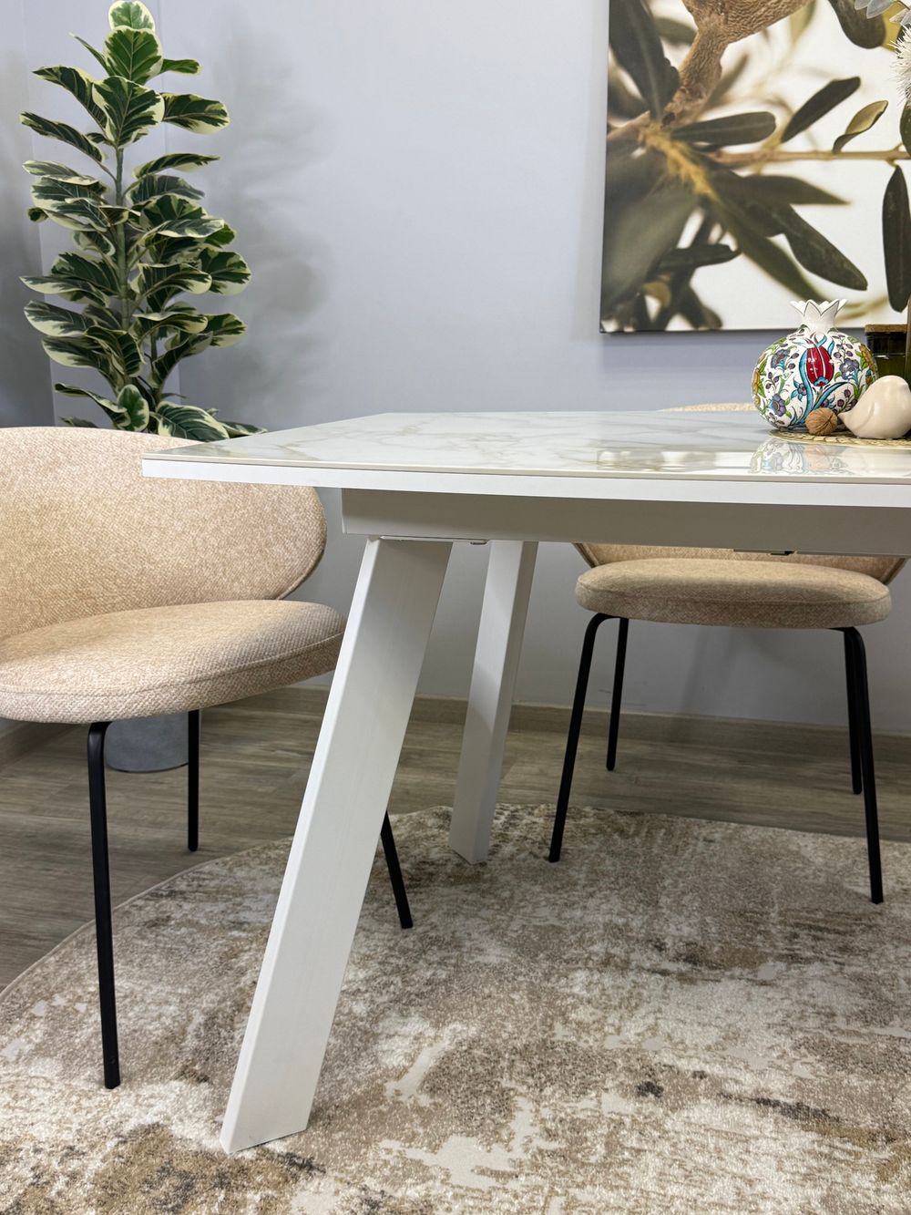 Стол KENNER SL1600 белый/керамика белая глянец