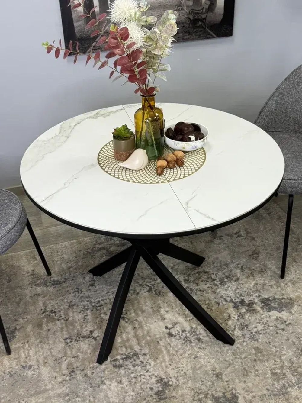 Стол KENNER R900 черный/керамика белая