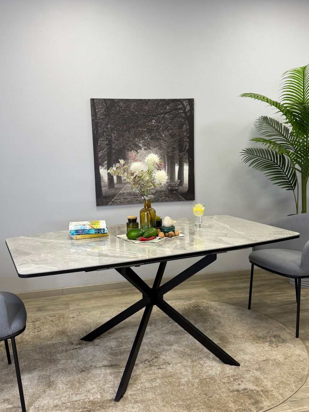 Стол Kenner BR1200, черный/керамика ITALIAN MIDDLE GRAY