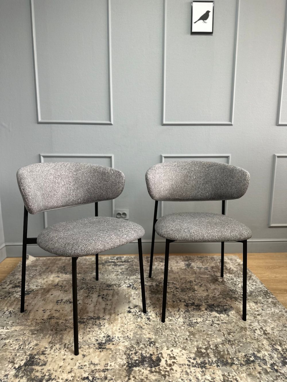 Комплект стульев 2шт KENNER 309SD черный/микробукле серый