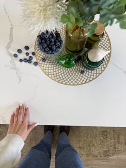 Стол KENNER LK1000 белый/керамика GLORIA WHITE