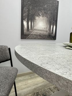 Стол KENNER AR1000 белый/мрамор светло-серый