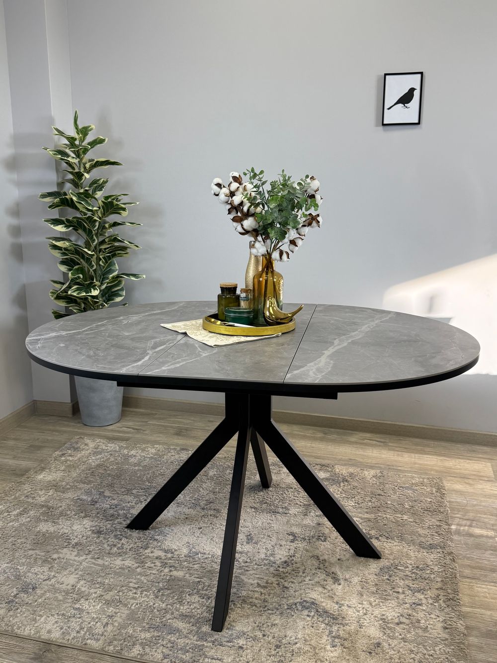 Стол KENNER AR1000 черный/керамика серая