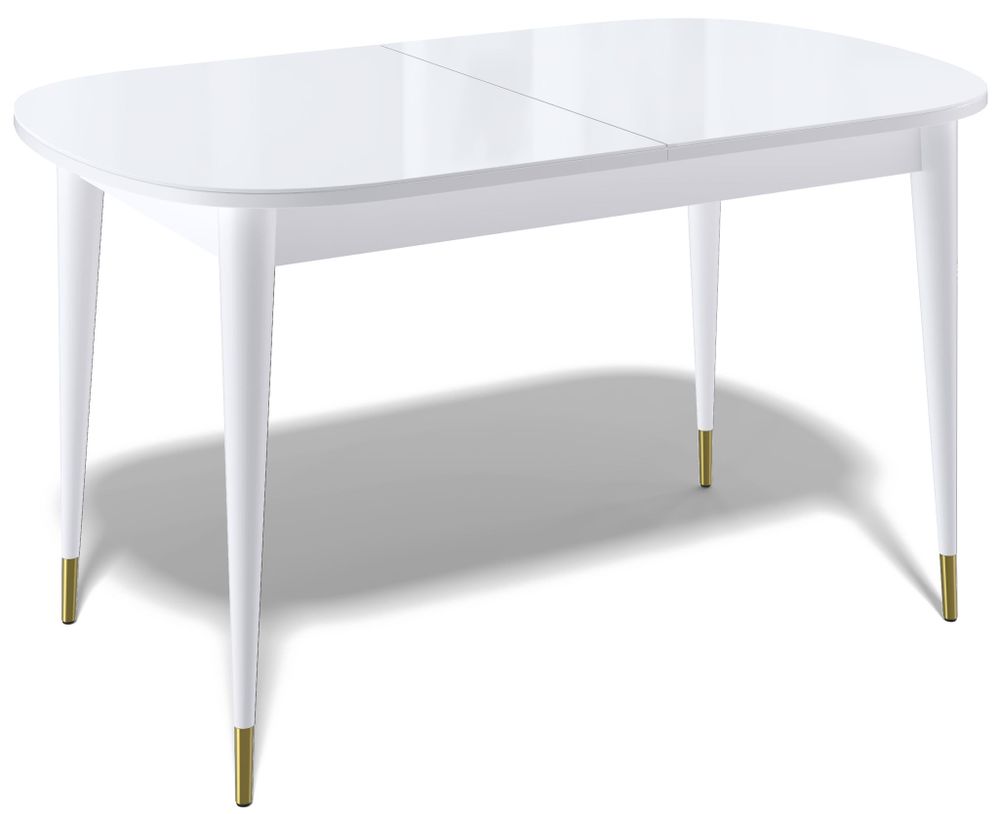 Стол KENNER 1300K белый/стекло белое глянец