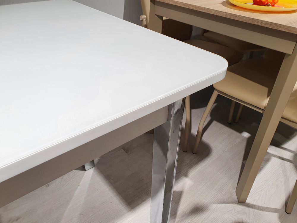 Стол KENNER 1100s белый/стекло белое сатин