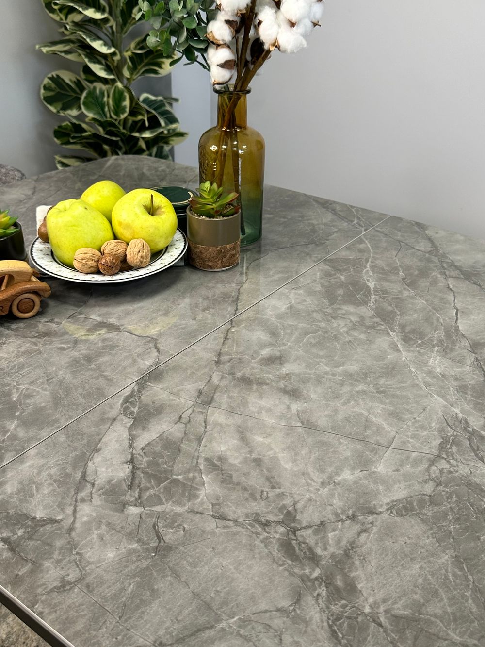 Стол DF1250 черный/керамика серая глянец