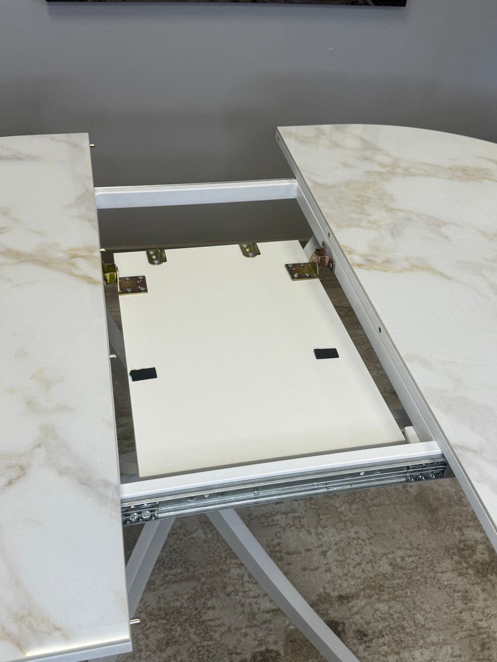 Стол Kenner R1100s, белый/керамика мрамор белый глянец