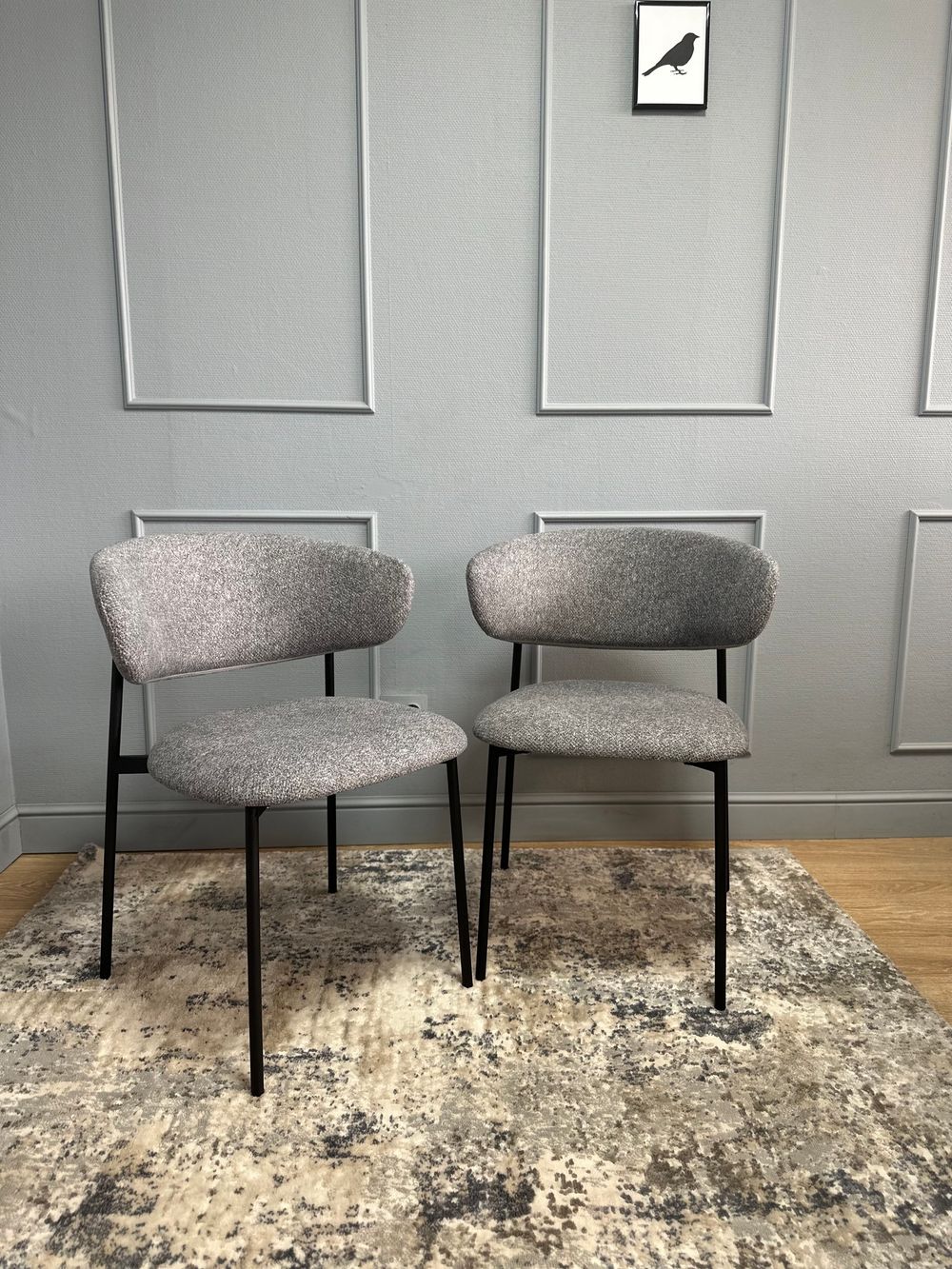 Комплект стульев 2шт KENNER 309SD черный/микробукле серый